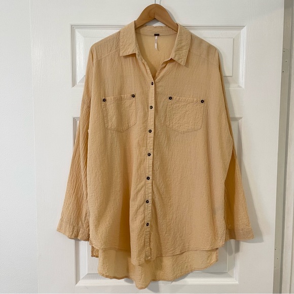Free People Other - ✨FLASH SALE✨Free People Oversized Cotton Button Up Shirt